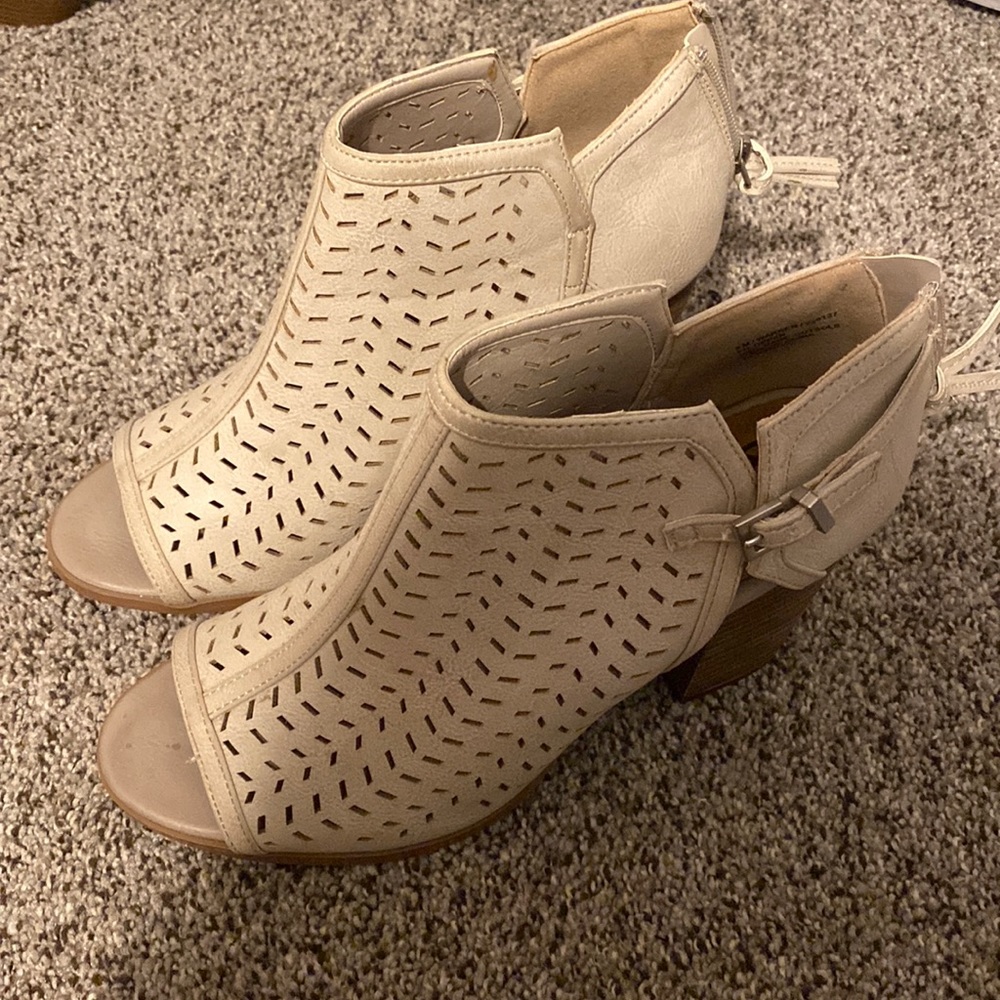 Open toe booties